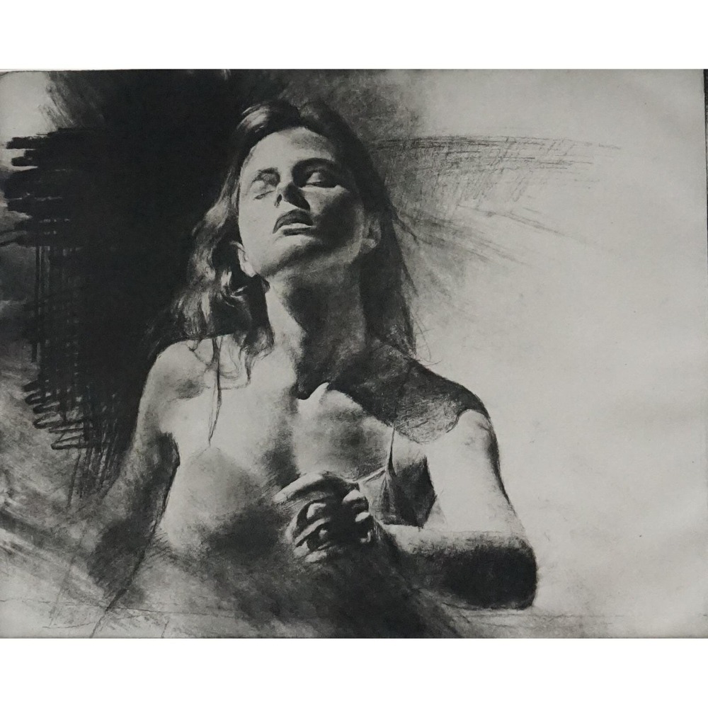 Chase Chen Portrait of a Women Limited Edition Numbered Pencil Signed Lithograph